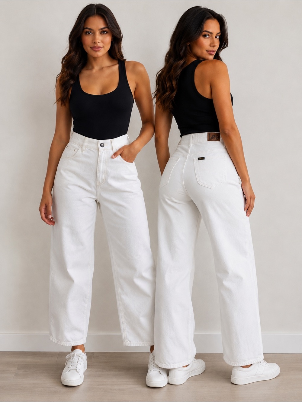 Lee Heritage White Straight Leg Mid Rise Jeans Size 2 NWT 100% Cotton